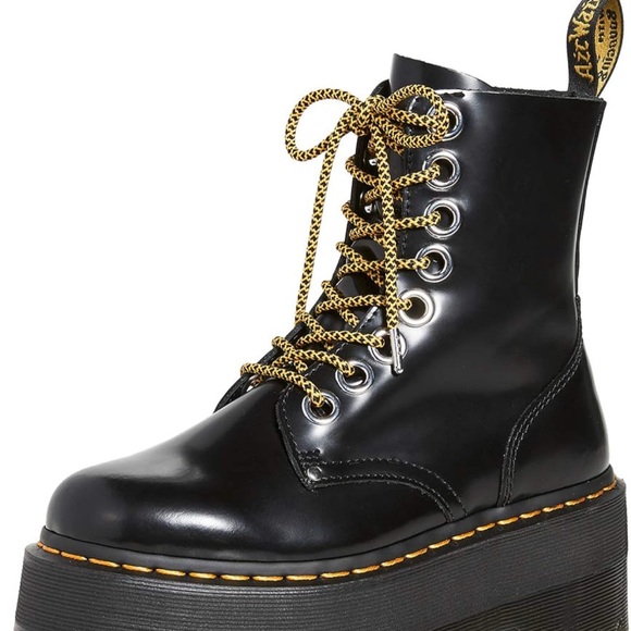 Dr. Martens Black Glossy Platform Boots - Picture 1 of 5